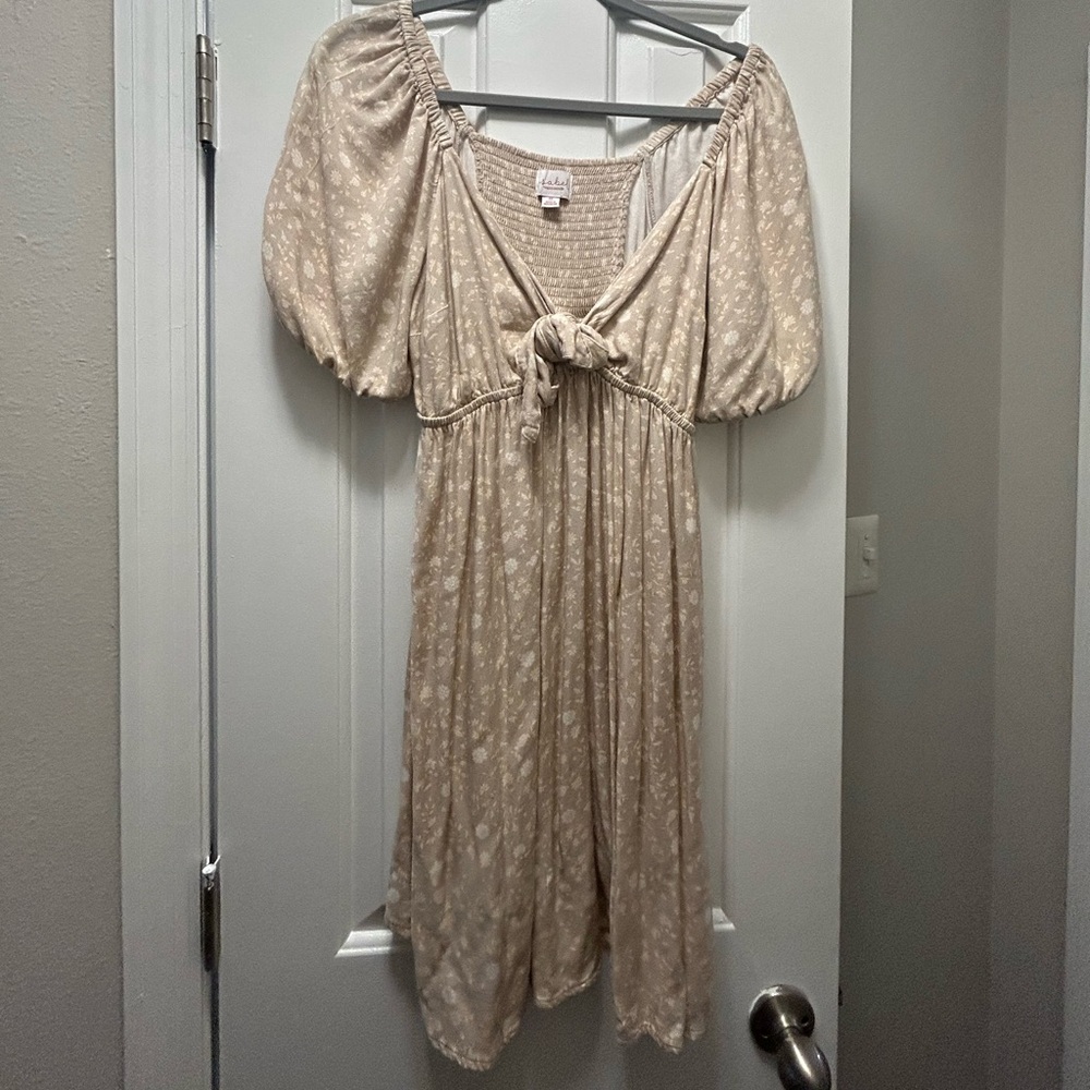 Target Beige Floral Midi Dress